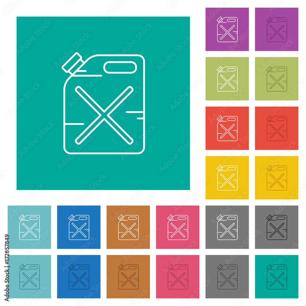 Gas can square flat multi colored icons Gas can square flat multi colored icons