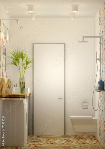 Bathroom interior 3d visualization