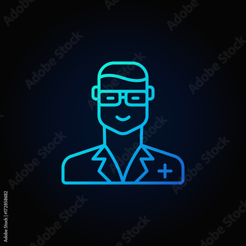 Veterinarian doctor blue vector icon