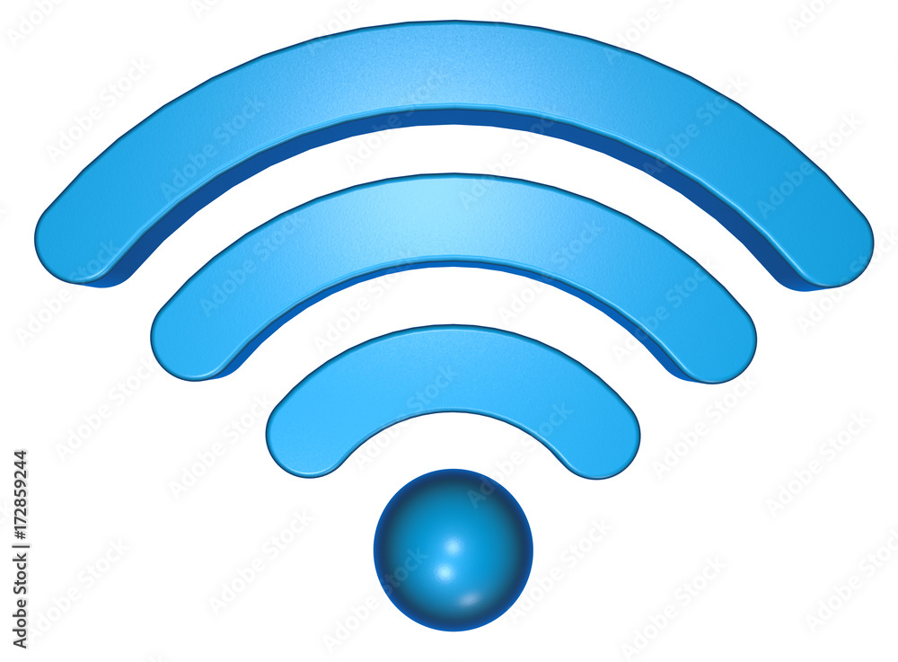 wifi symbol on white background - 3d rendering wifi symbol on white background - 3d rendering