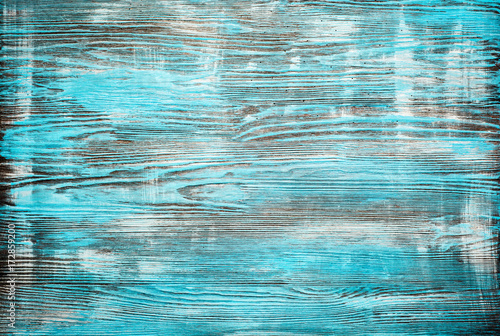 Painted Blue wood background. Grunge texture photo