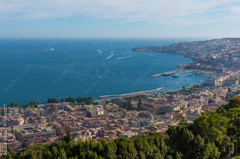 Naples (Campania, Italy) - The historic center of the biggest city of south Italy. Here in particular: the cityscape and the sea