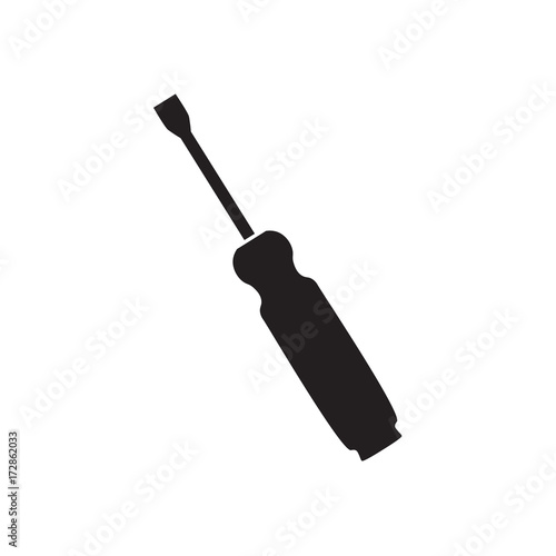 black screwdriver icon- vector illustration
