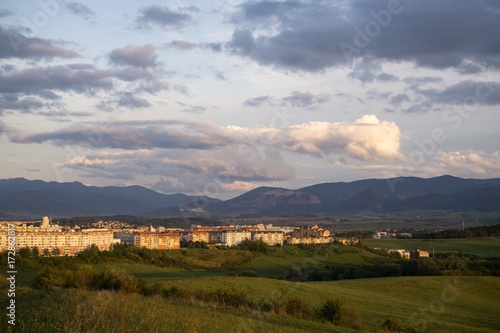 Wallpaper Mural Sunrise and sunset over the hills and town. Slovakia Torontodigital.ca