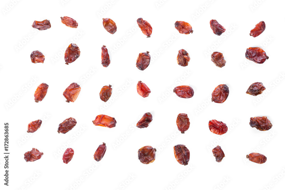 Dried raisins on a white background Dried raisins on a white background