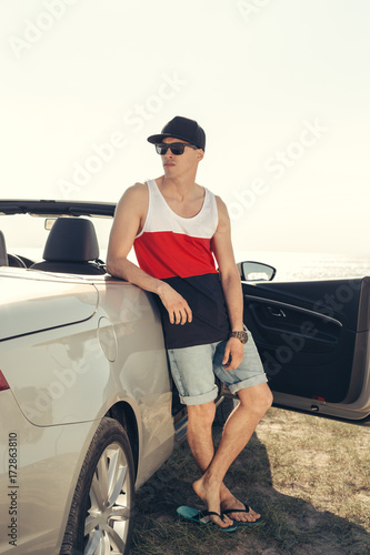 man near cabriolet car outdoors © fotofabrika