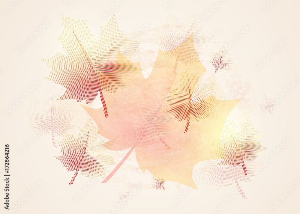 Vector illustration of autumn background vintage