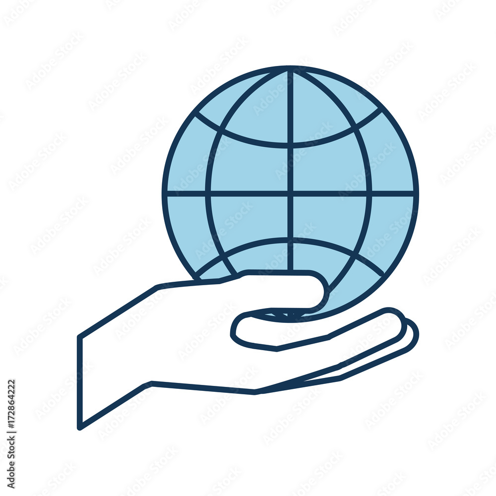 hand holding globe world commerce financial vector illustration hand holding globe world commerce financial vector illustration