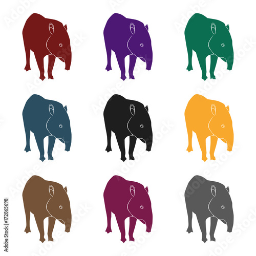Mexican tapir icon in black style isolated on white background. Mexico country symbol stock vector illustration.