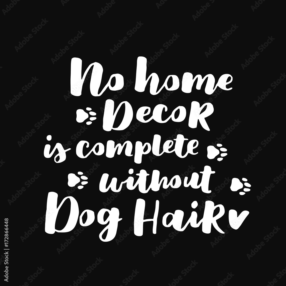 Dog adoption hand written lettering. Brush lettering quotes about the dog. Vector motivational saying white ink on black isolated background.