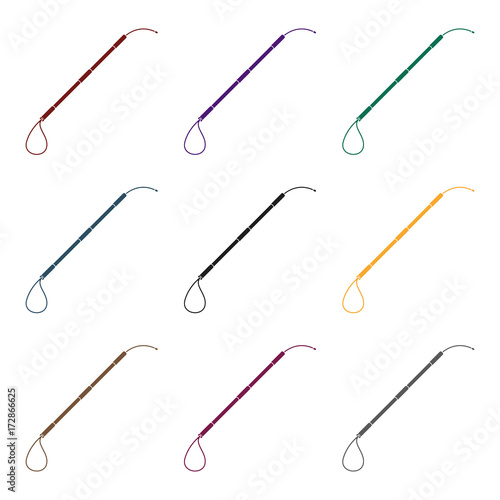 Pet capture noose icon in black style isolated on white background. Veterinary clinic symbol stock vector illustration.