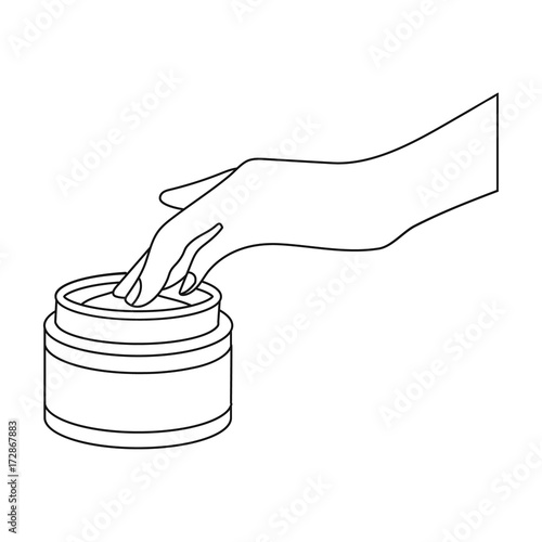 Cream, single icon in outline style.Cream, vector symbol stock illustration web.