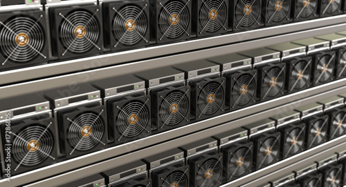 Bitcoin, Cryptocurrency mining farm photo