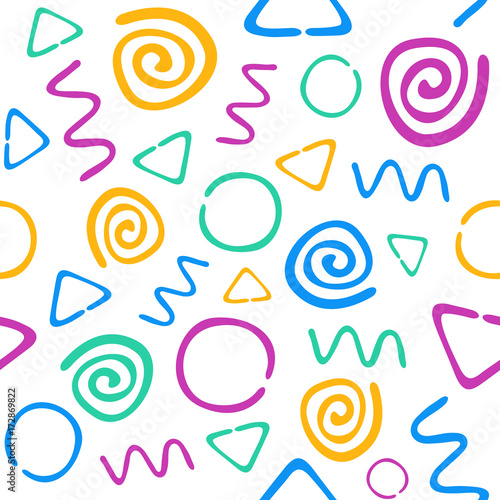 Colorful seamless pattern memphis style