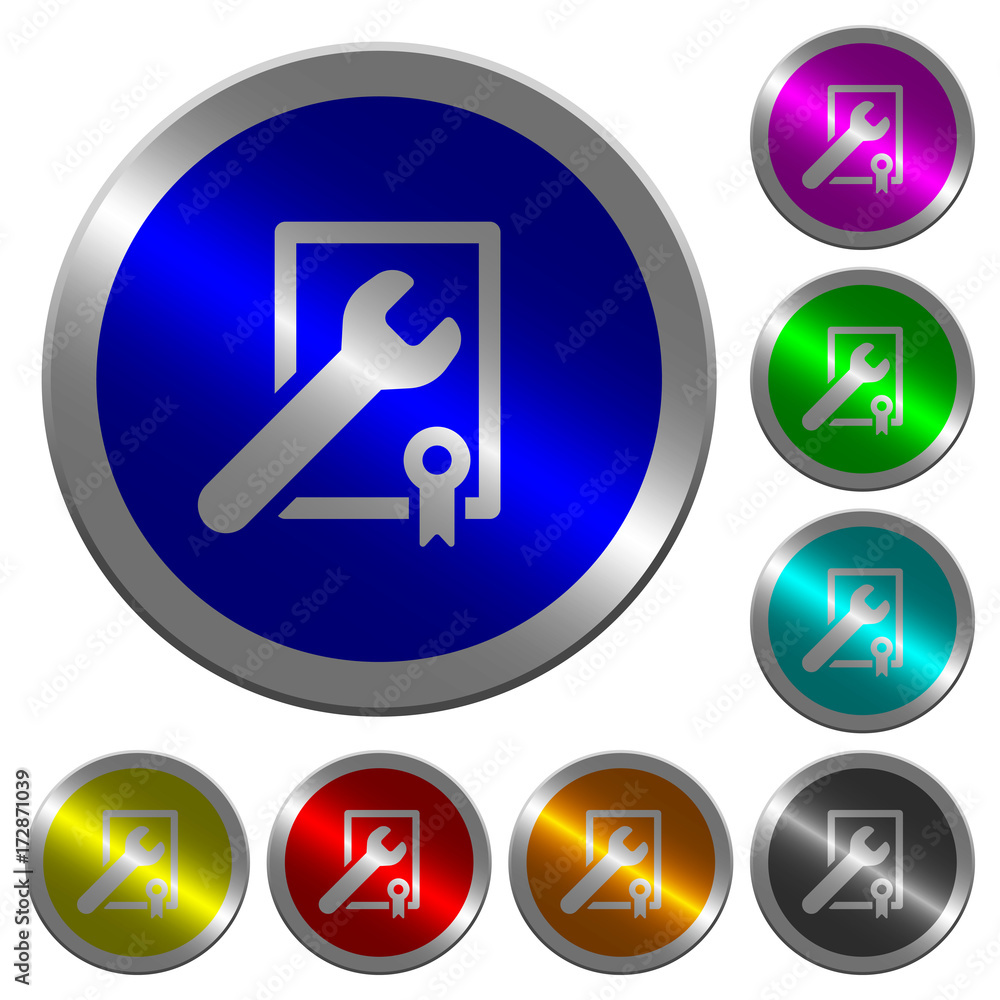Award winning services luminous coin-like round color buttons Award winning services luminous coin-like round color buttons
