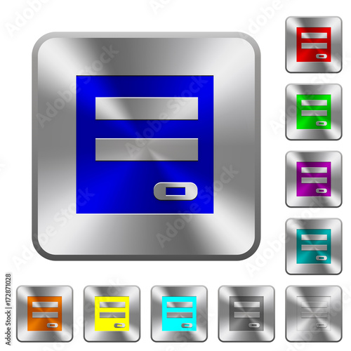 Login panel rounded square steel buttons