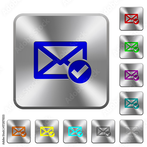Mail read rounded square steel buttons