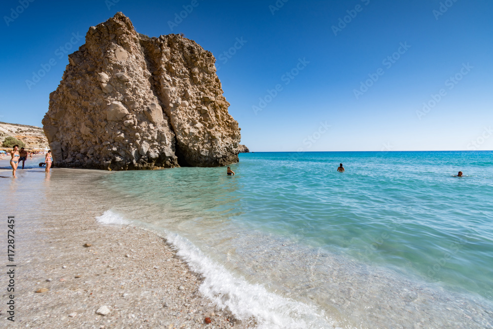 La spiaggia di Firiplaka a Milos, arcipelago delle isole Cicladi GR