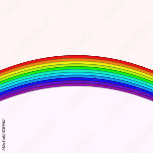 Rainbow color curved stripes - vector page divider graphic design element
