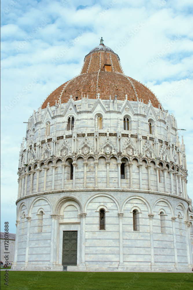 Baptistery of San Giovanni. Pisa. Piazza del Duomo. Italy.Toscana