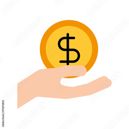 hand holding dollar money cash safety business vector illustration