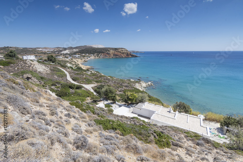 Vista panoramica sulla baia di Provatas, isola di Milos GR photo