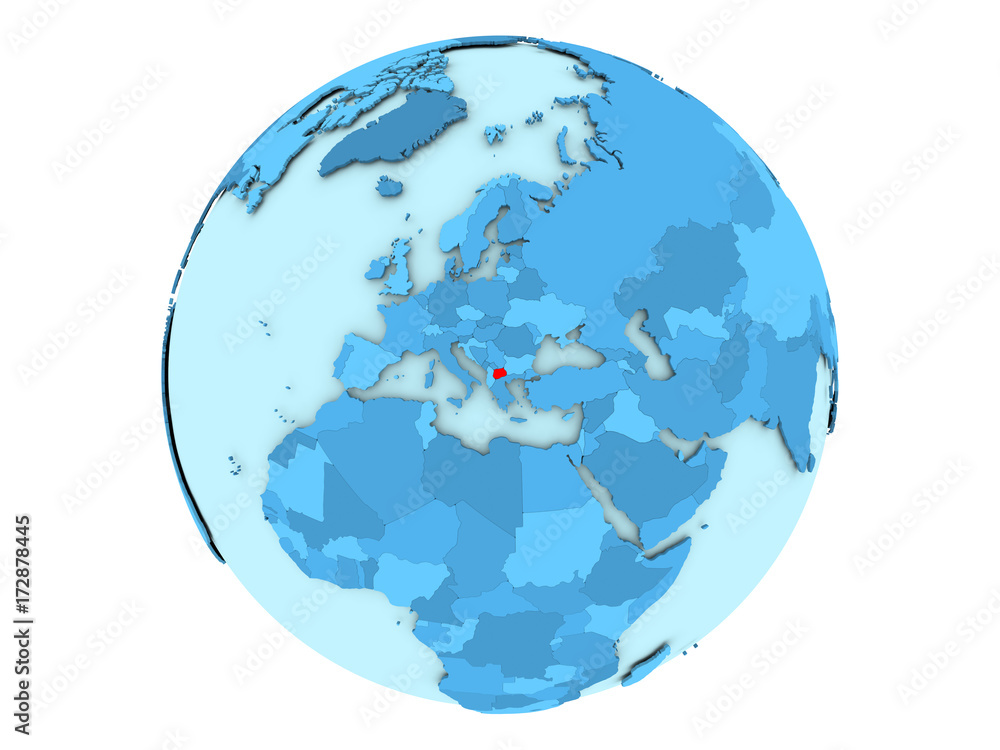 Macedonia on blue globe isolated Macedonia on blue globe isolated