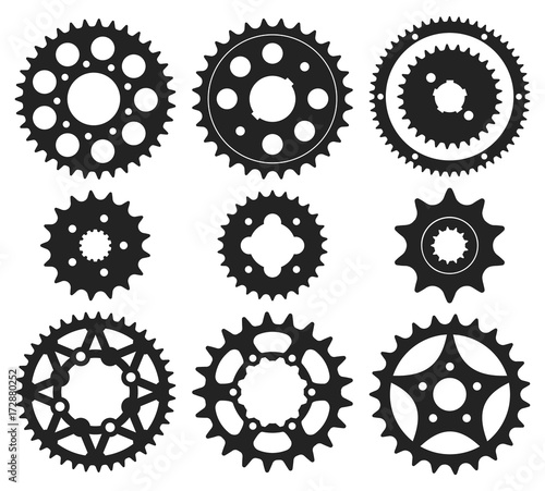 Gear wheel icons set