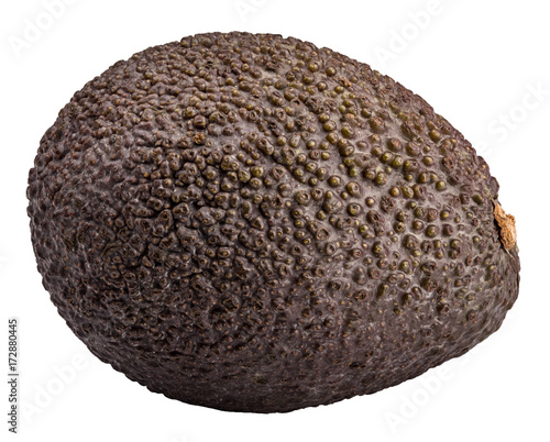 Brown avocado isolated on white background