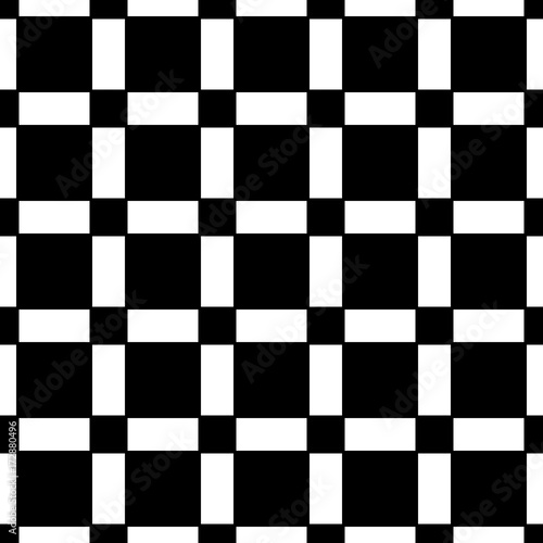 Monochrome abstract seamless geometrical square pattern - vector background design