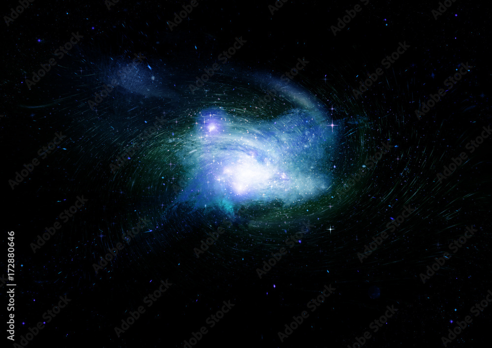 Fototapeta premium Stars, dust and gas nebula in a far galaxy