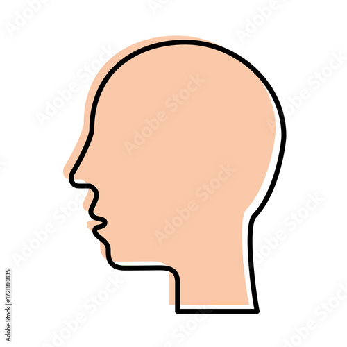 silhouette human head profile man image vector illustration