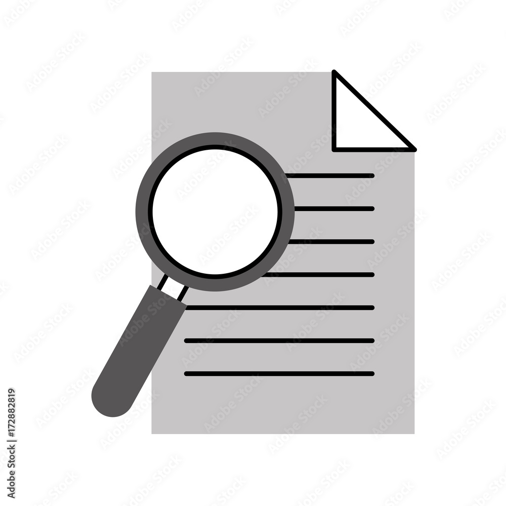 office business paper and magnifier work image vector illustration office business paper and magnifier work image vector illustration