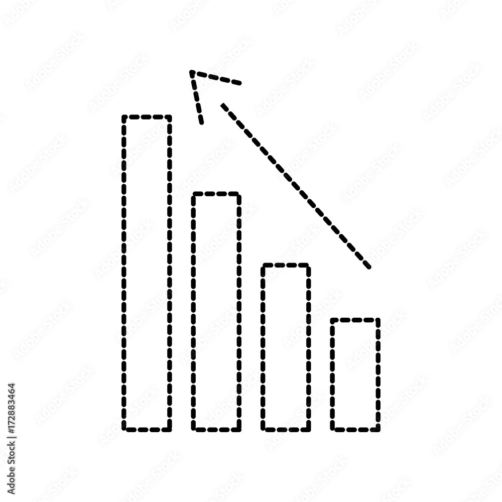 business graph with arrow financial stock data vector illustration