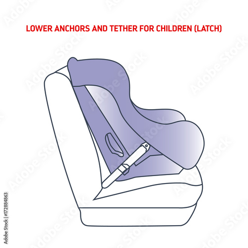 vector isolated dashboard sign with description. lower anchors and tether 
