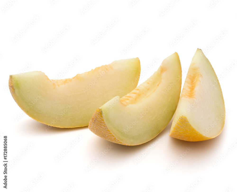melon slices isolated on white background cutout melon slices isolated on white background cutout