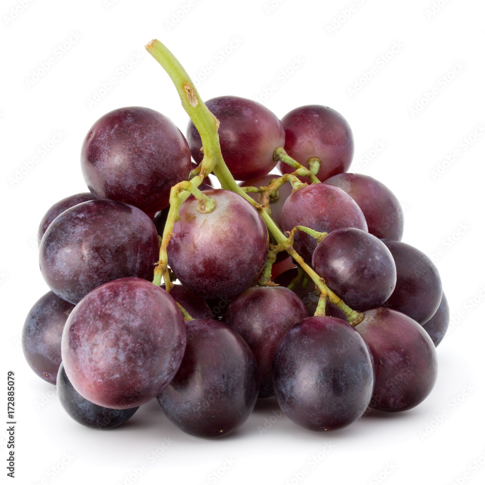 Red grape berry bunch isolated on white background cutout Red grape berry bunch isolated on white background cutout