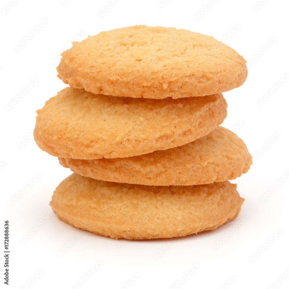 stacked short pastry cookies isolated on white background stacked short pastry cookies isolated on white background