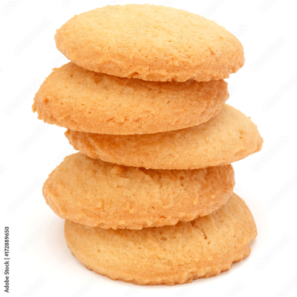 stacked short pastry cookies isolated on white background stacked short pastry cookies isolated on white background