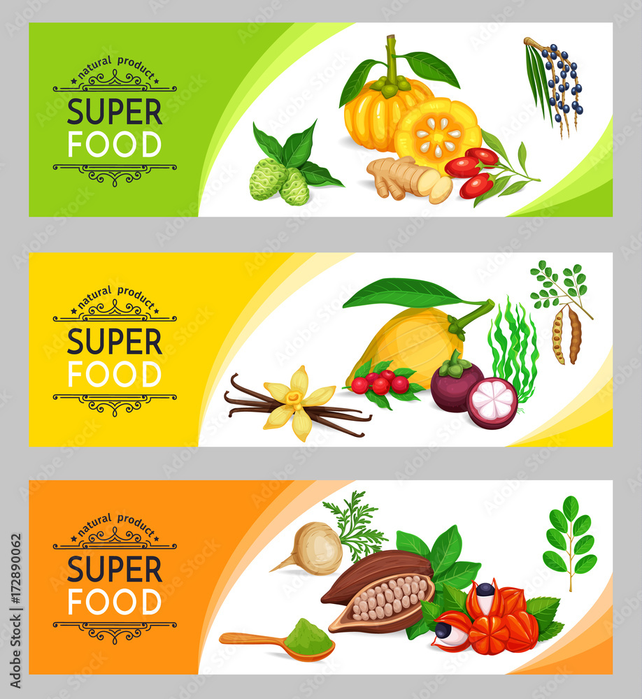 Vector illustration superfood banner template