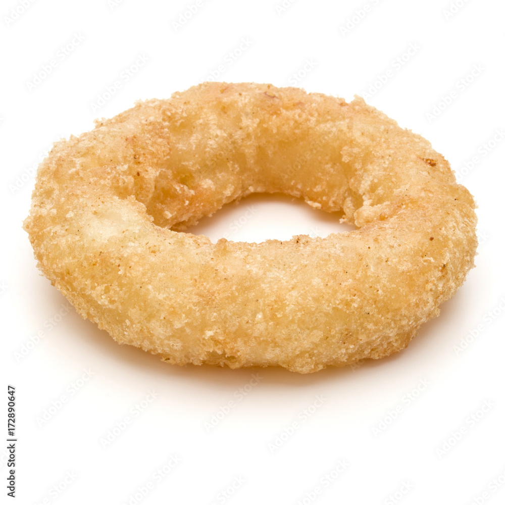 Crispy deep fried onion or Calamari ring isolated on white background Crispy deep fried onion or Calamari ring isolated on white background