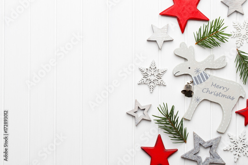 Vintage Christmas background with Christmas decoration.