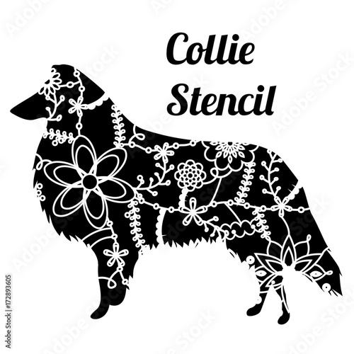 collie dog stencil