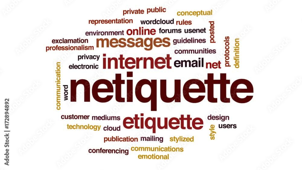 Netiquette animated word cloud, text design animation. Stock Video ...