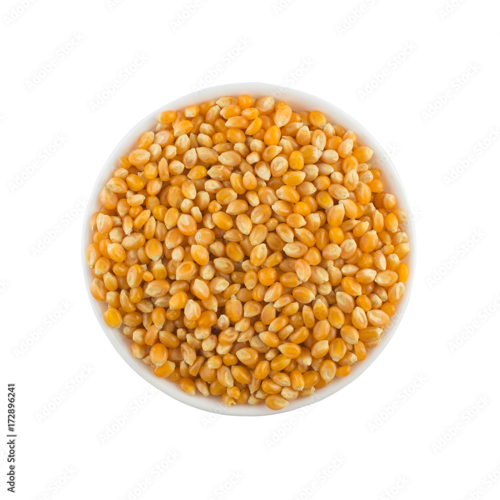 Popcorn corn. Raw grain in a bowl Popcorn corn. Raw grain in a bowl