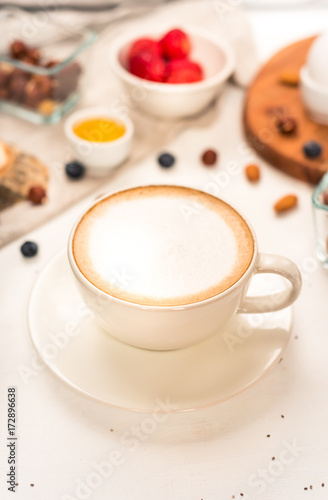 Cappuccino on white background