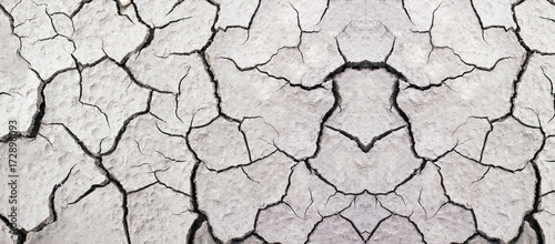 Climate change concept - cracked soil background