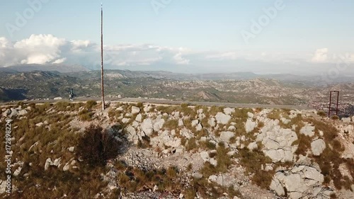 People, walking on the top of the mountain photo