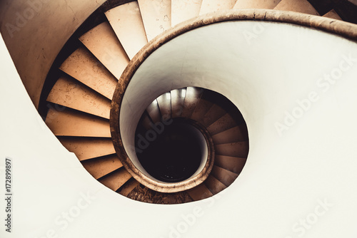 Vertigo concept spiral staircase view