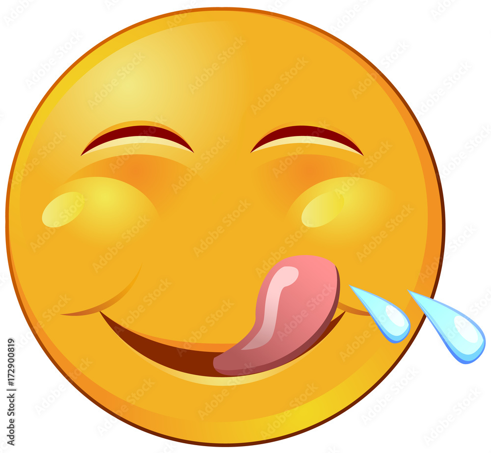 Drooling emoji or emoticon vector image Drooling emoji or emoticon vector image